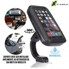 Suporte Universal para Celular Bike e Moto Impermeável 360° Até 5.5" X-Cell XC-SP-07-B